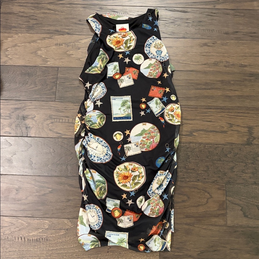 NWT Farm Rio Trip Souvenir Sleeveless Ruched Tulle Mini Dress - Picture 6 of 11